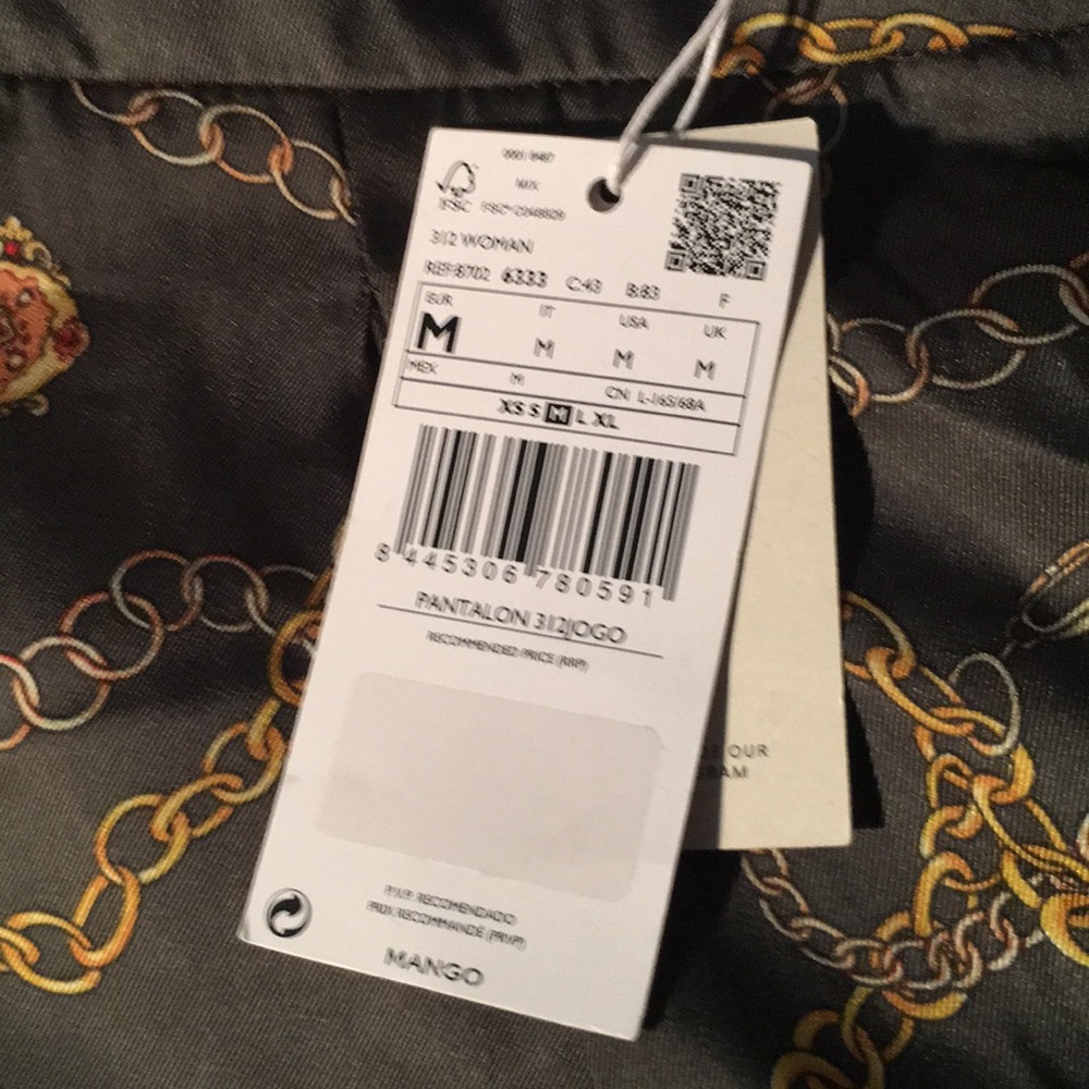 Mango Satin-Finish Pants with Detail new with Tag Size M. - Picture 3 of 4